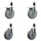 Service Caster 6'' Gray Poly Swivel 1-3/8'' Expanding Stem Caster Set 2 Total Lock Brakes, 4PK SCC-EXTTL20S614-PPUB-2-S-2-138 - alternate 1